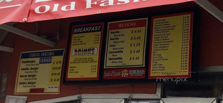 Jack's Classic Hamburgers - North Hollywood, CA menu_pic
