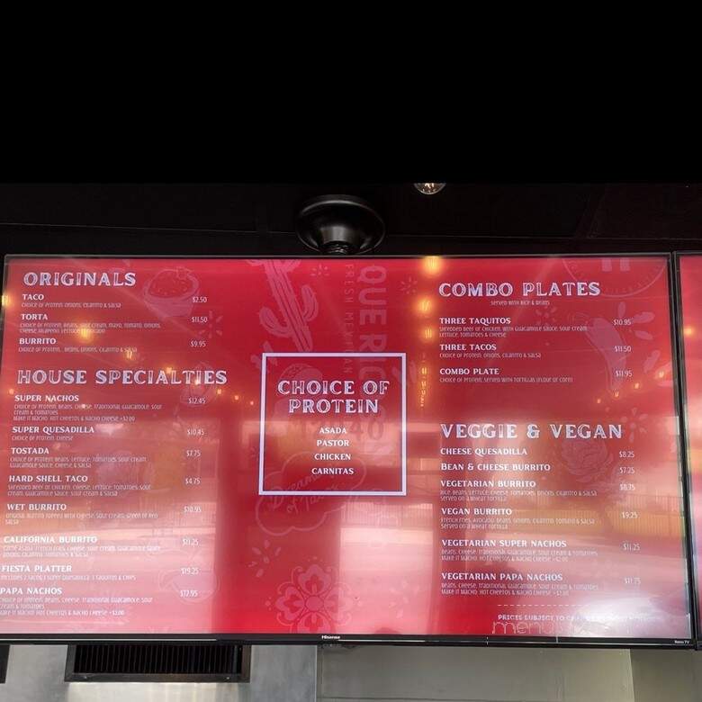 Que Ricos Mexican Grill - North Hollywood, CA menu_pic