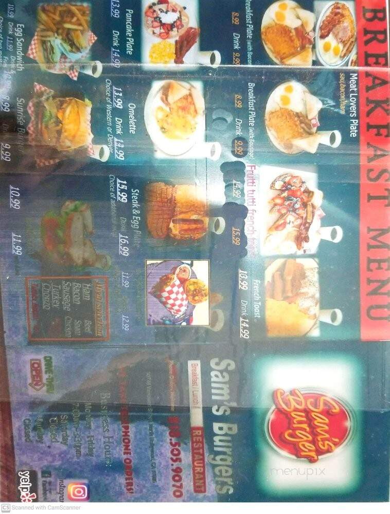 Sam's Charbroiled Burgers - North Hollywood, CA menu_pic