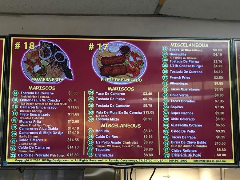 Tacos El Zorro - North Hollywood, CA menu_pic