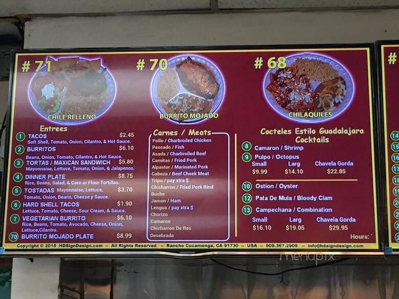 Tacos El Zorro - North Hollywood, CA menu_pic