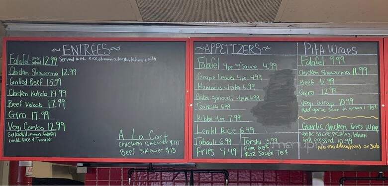 Top Falafel - North Hollywood, CA menu_pic