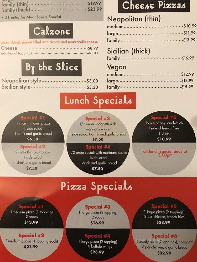 Julie's Pizza - Los Angeles, CA menu_pic