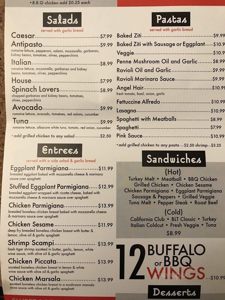 Julie's Pizza - Los Angeles, CA menu_pic
