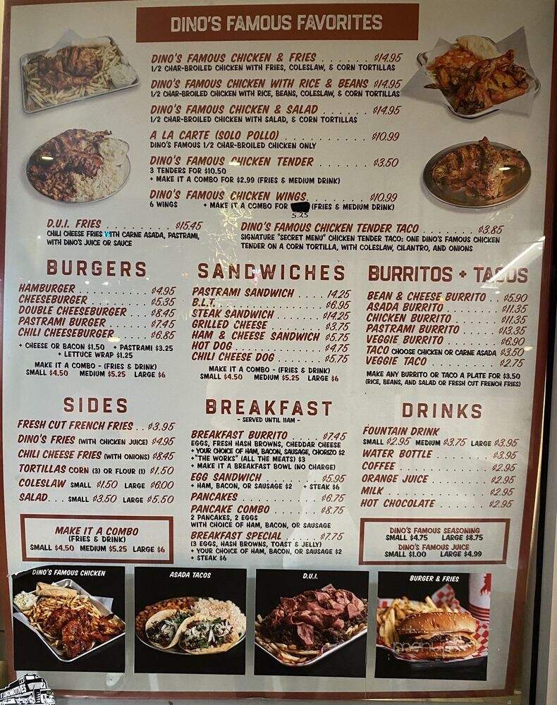 Dino's Burgers - Los Angeles, CA menu_pic
