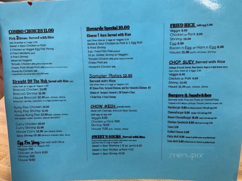 Howard's Cafe - Los Angeles, CA menu_pic