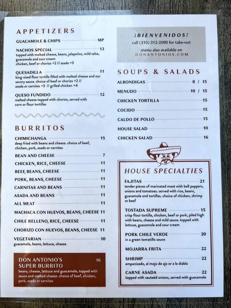 Don Antonio's - Los Angeles, CA menu_pic