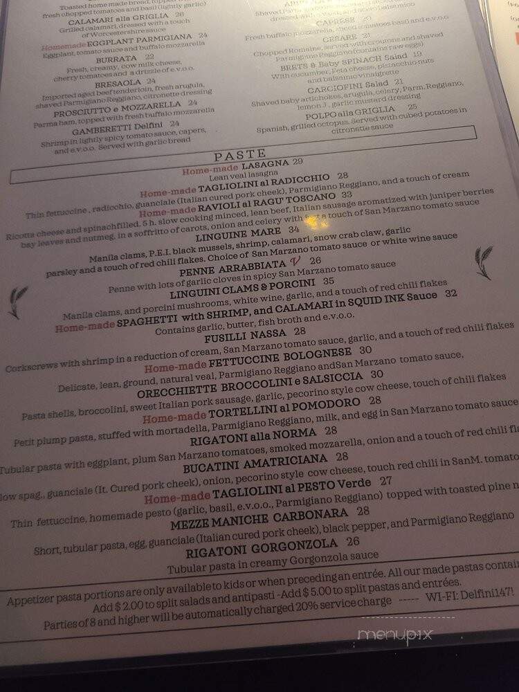 Cafe Delfini - Santa Monica, CA menu_pic