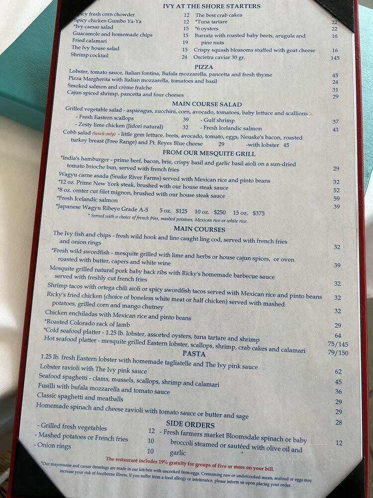 Ivy At The Shore - Santa Monica, CA menu_pic