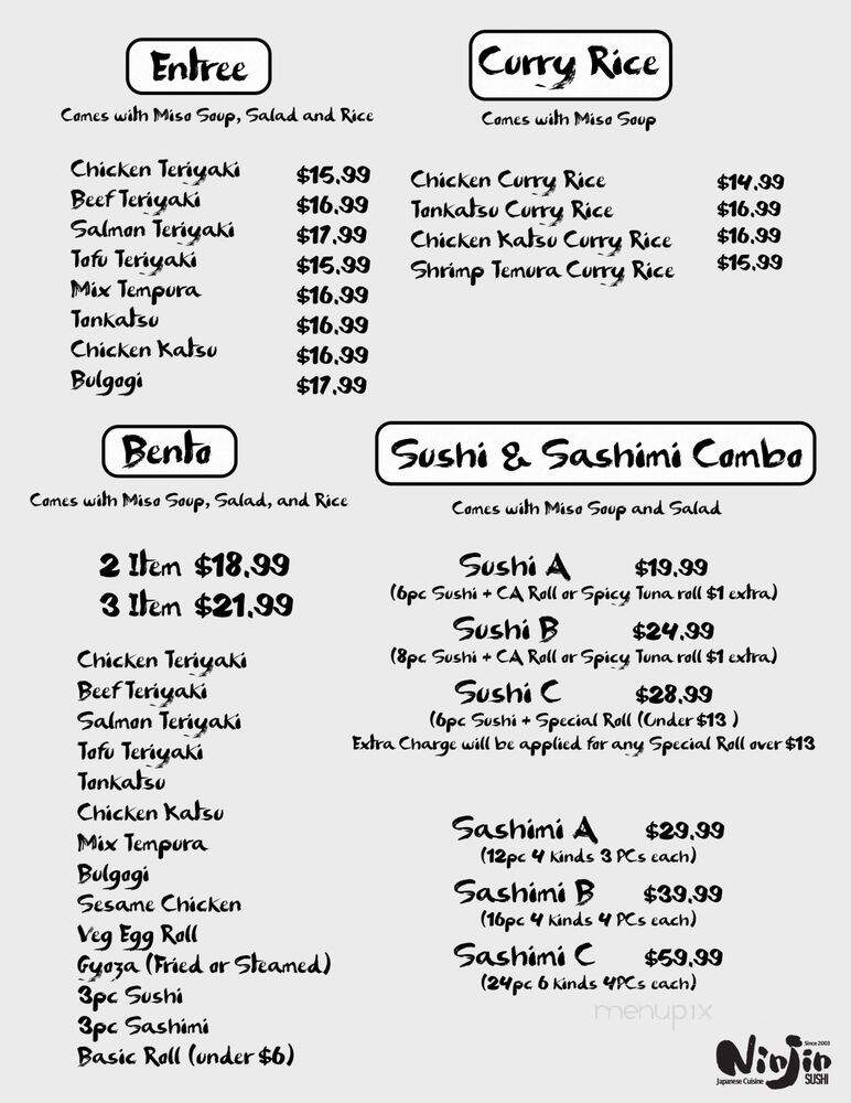 Ninjin - Santa Monica, CA menu_pic