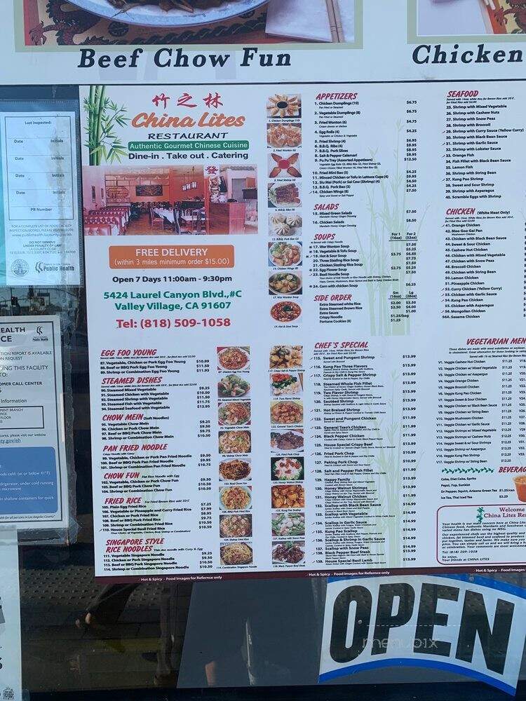China Lites - North Hollywood, CA menu_pic
