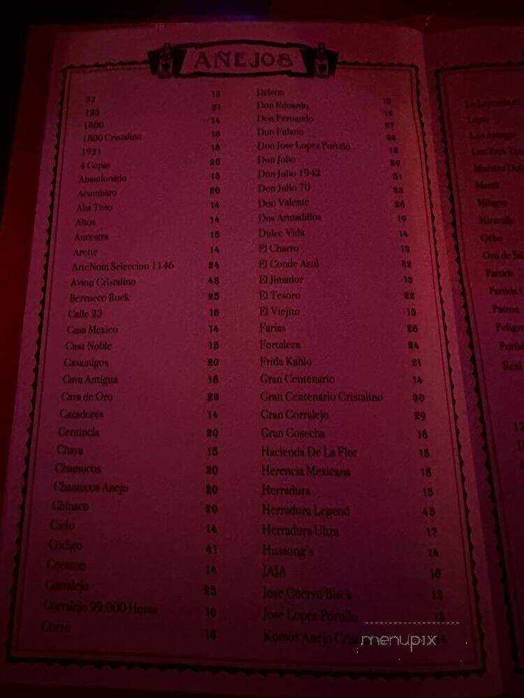 El Carmen - Los Angeles, CA menu_pic