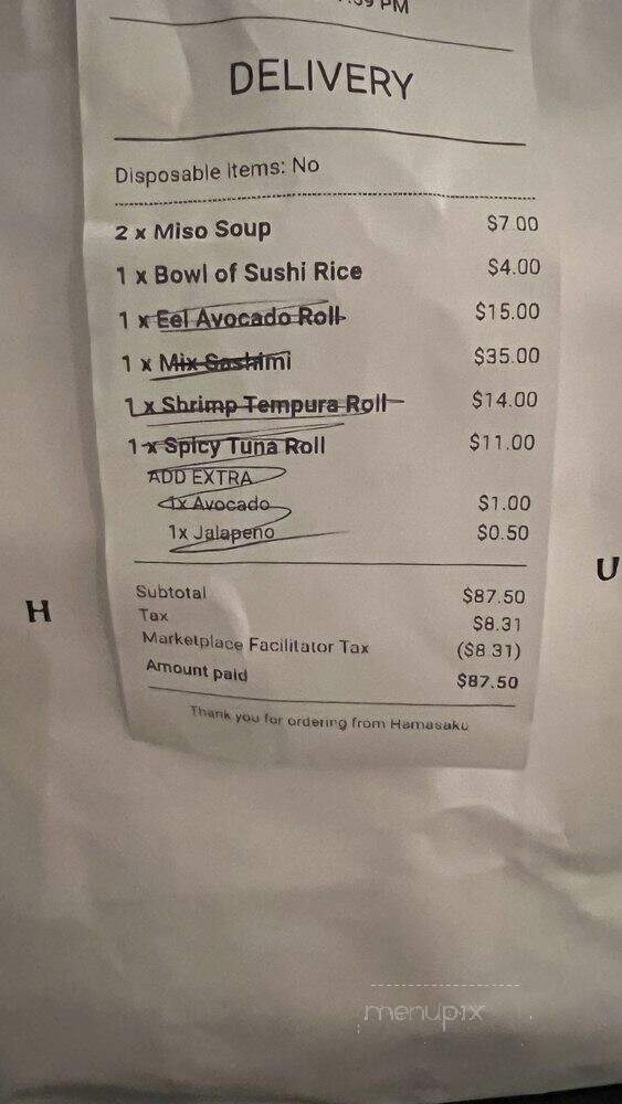 Hamasaku - Los Angeles, CA menu_pic