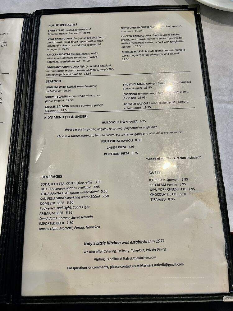 Italy's Little Kitchen - Los Angeles, CA menu_pic