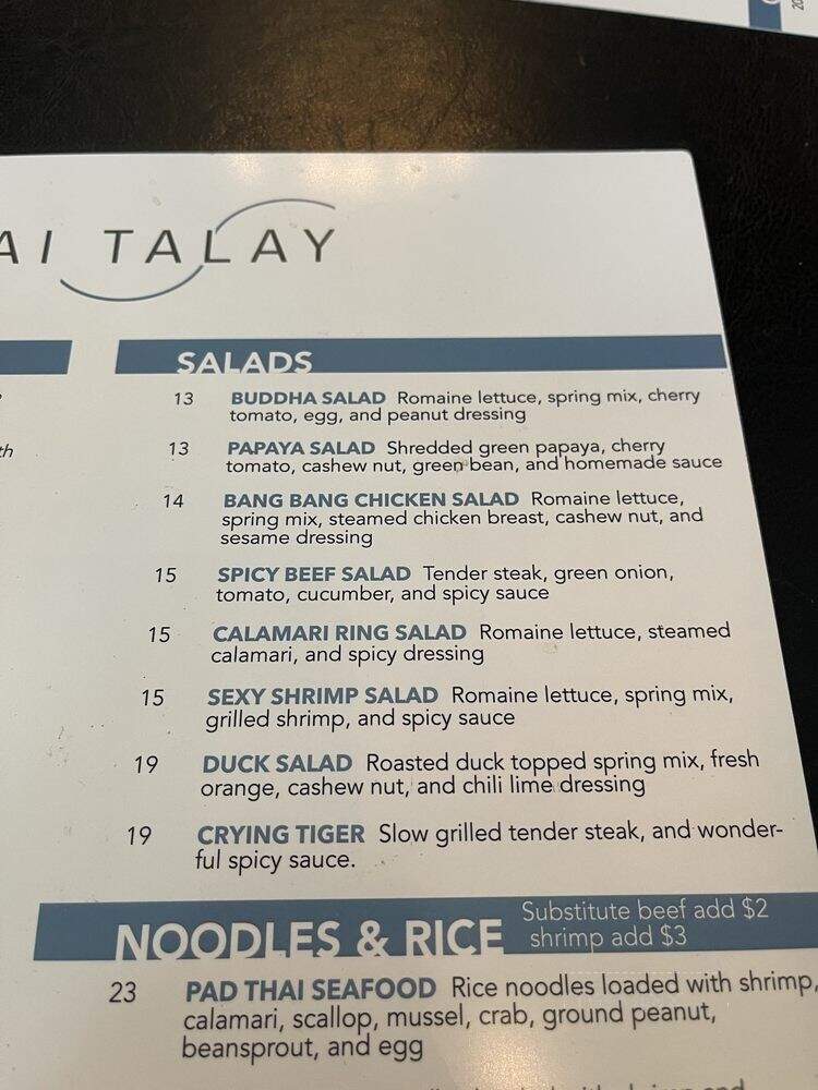 Thai Talay - Los Angeles, CA menu_pic