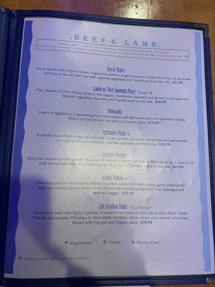 Cafe Graikos - Northridge, CA menu_pic