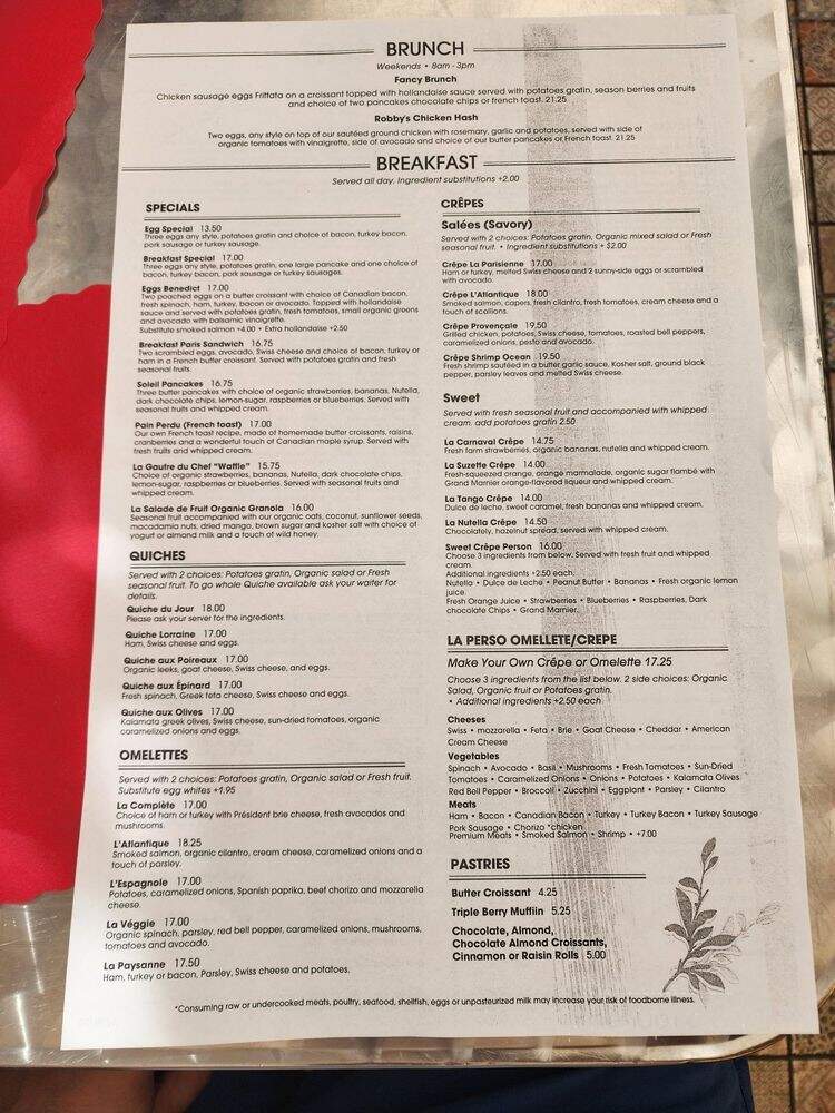 Cafe Laurent - Culver City, CA menu_pic