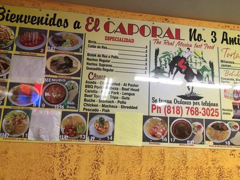 El Caporal - Sun Valley, CA menu_pic