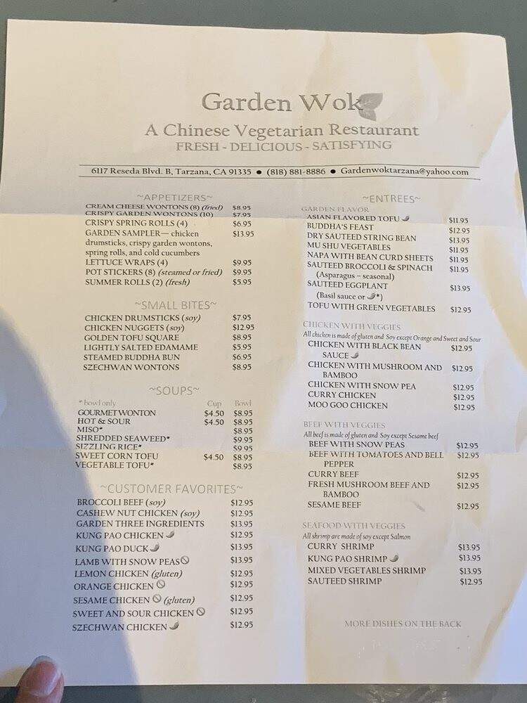 Garden Wok - Tarzana, CA menu_pic