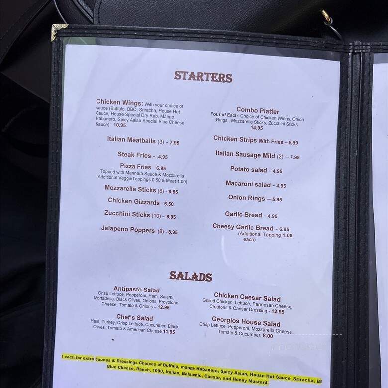 Georgio's Pizza - Sun Valley, CA menu_pic