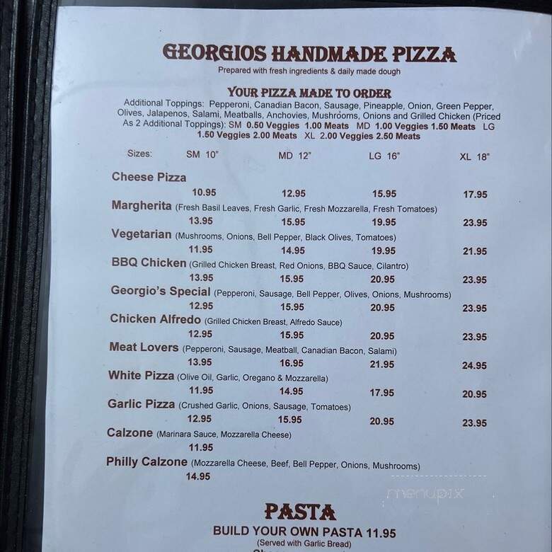 Georgio's Pizza - Sun Valley, CA menu_pic