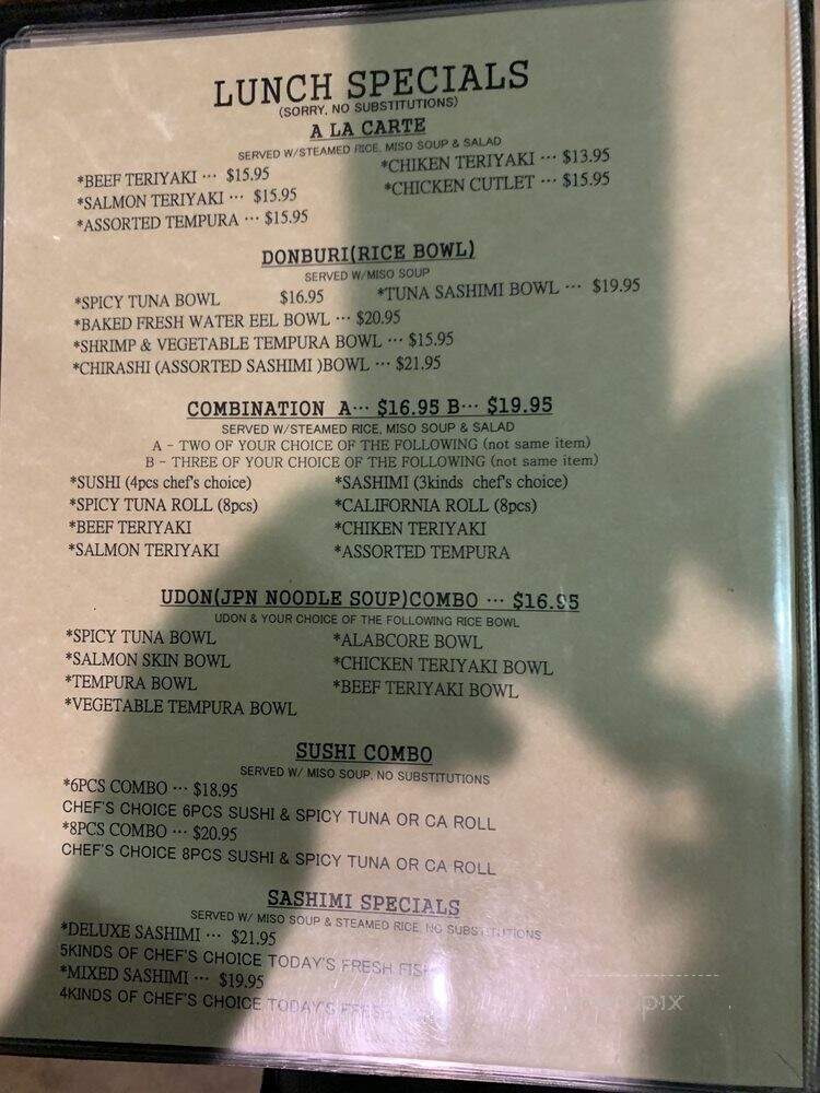 Hanami Shushi - Calabasas, CA menu_pic
