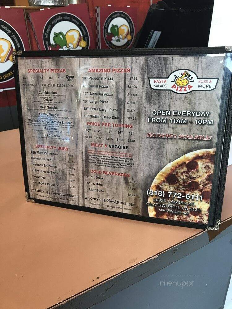 L A Best Pizza - Chatsworth, CA menu_pic