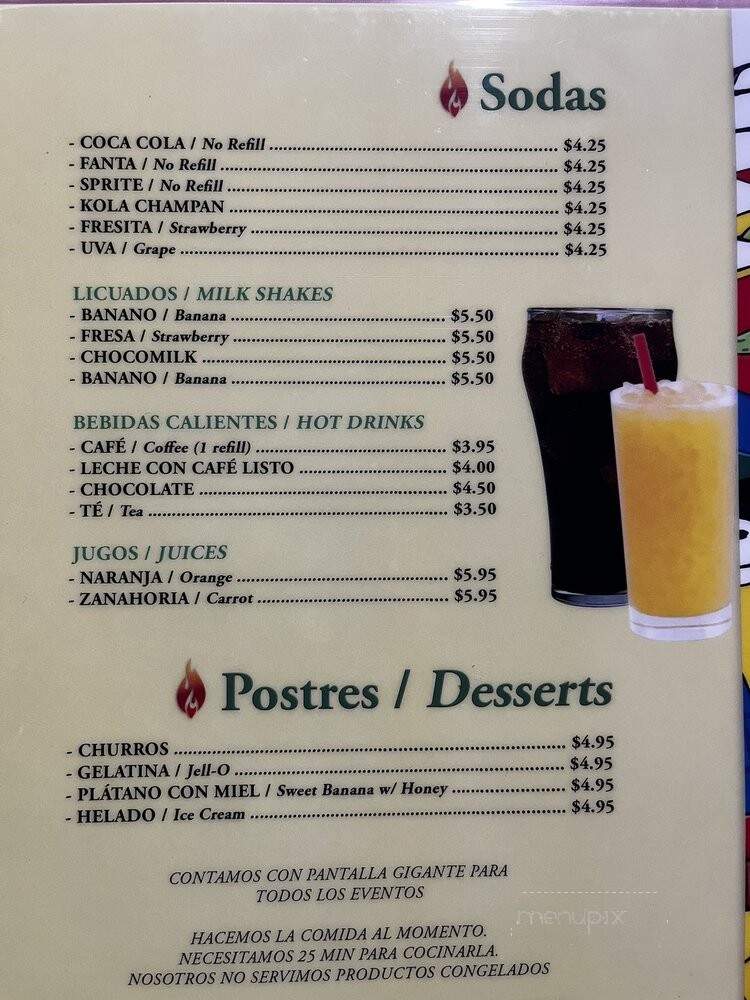 La Nueva Fogata - Van Nuys, CA menu_pic