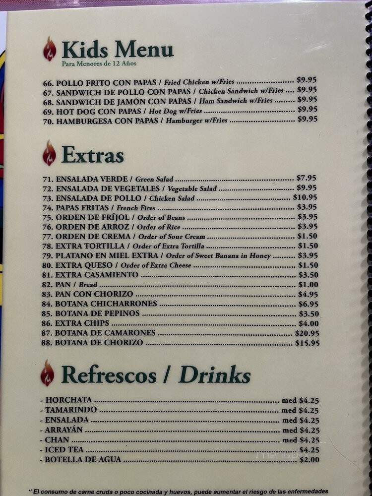 La Nueva Fogata - Van Nuys, CA menu_pic