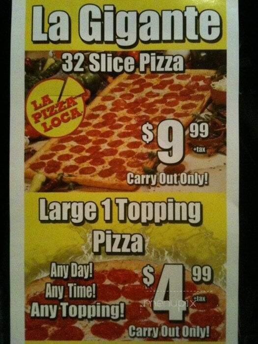 La Pizza Loca - Sun Valley, CA menu_pic