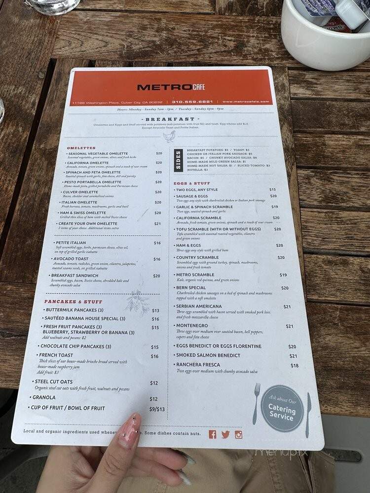 Metro Cafe - Culver City, CA menu_pic