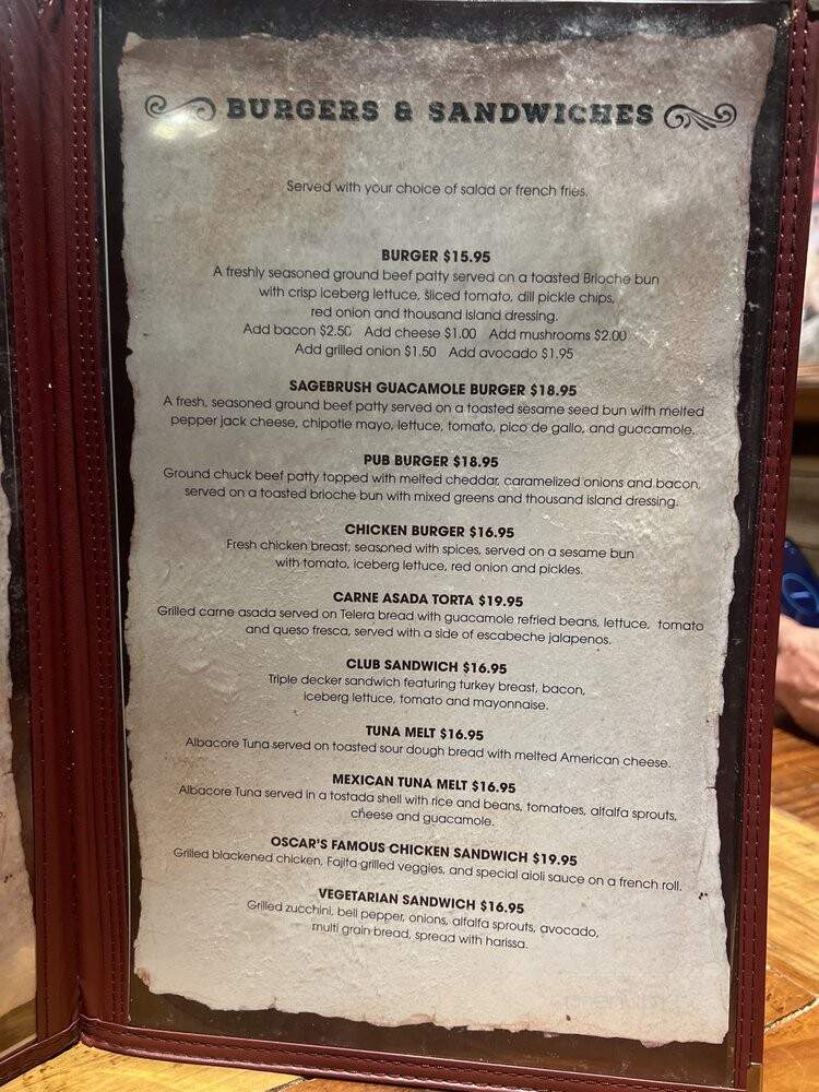 Sagebrush Cantina - Calabasas, CA menu_pic