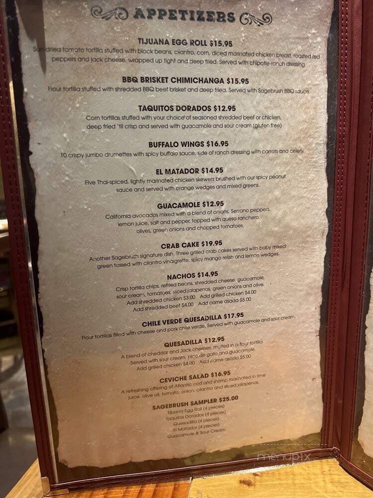 Sagebrush Cantina - Calabasas, CA menu_pic