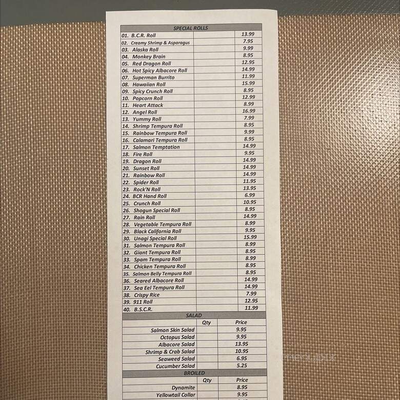 Shogun Sushi - Northridge, CA menu_pic