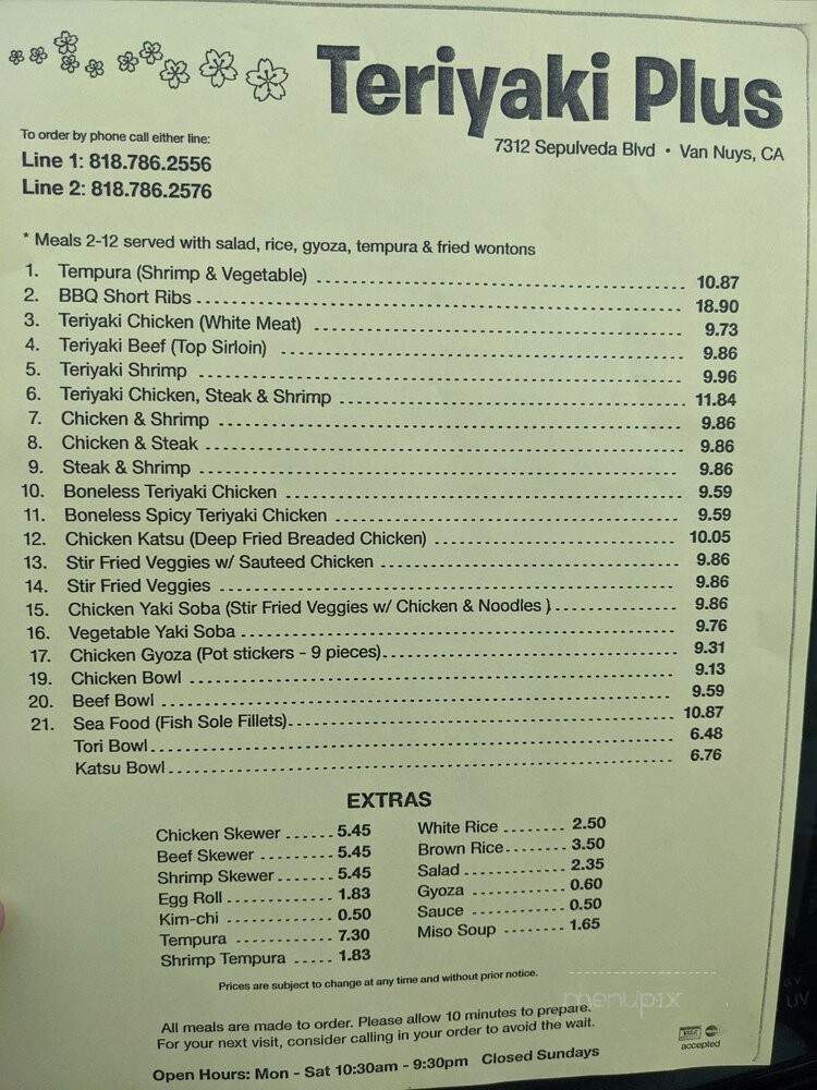 Teriyaki Pluz - Van Nuys, CA menu_pic