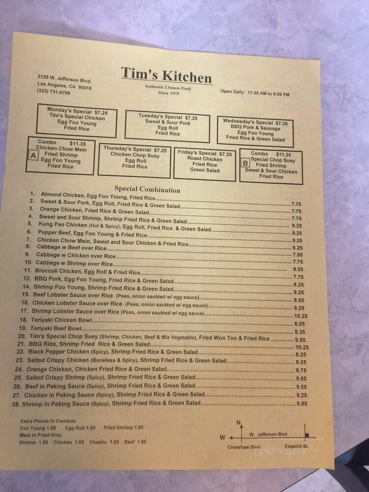 Tim's Kitchen - Los Angeles, CA menu_pic