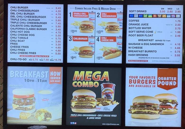 Tommy's Original World Hmbrgrs - Van Nuys, CA menu_pic