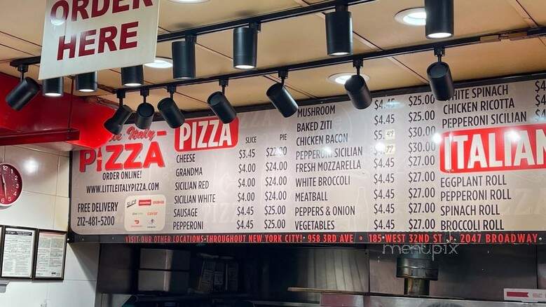 Little Italy Pizza - New York, NY menu_pic