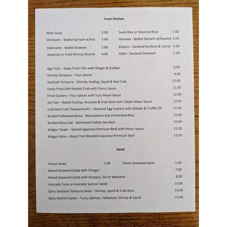 Marumi - New York, NY menu_pic