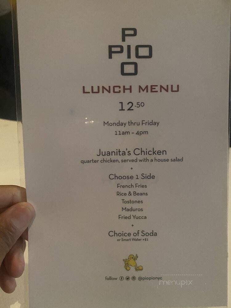 Pio Pio - New York, NY menu_pic