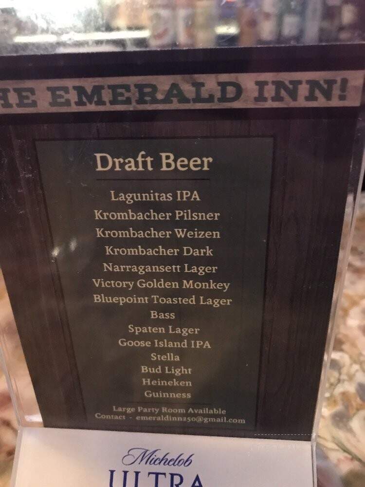 Emerald Inn - New York, NY menu_pic