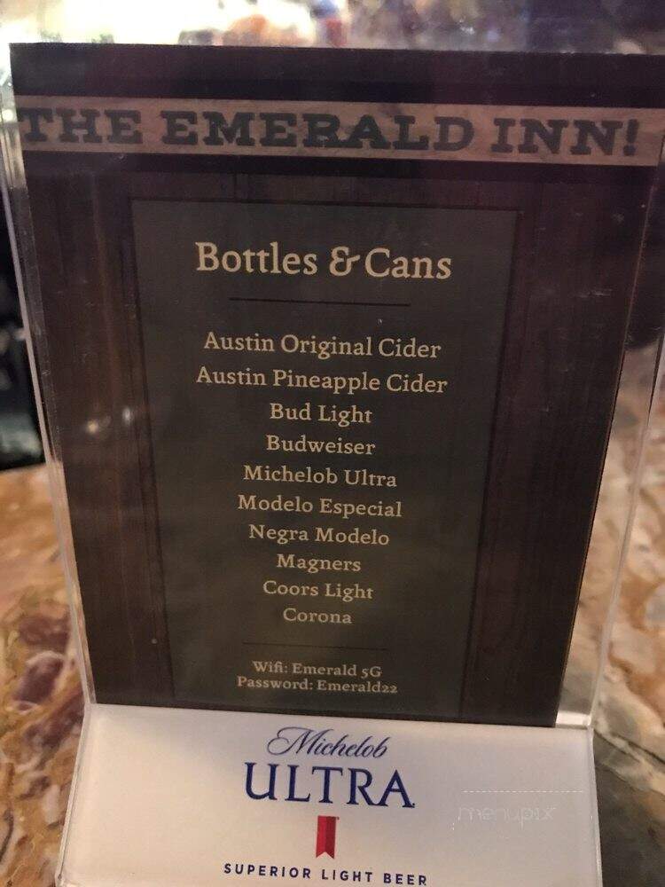 Emerald Inn - New York, NY menu_pic