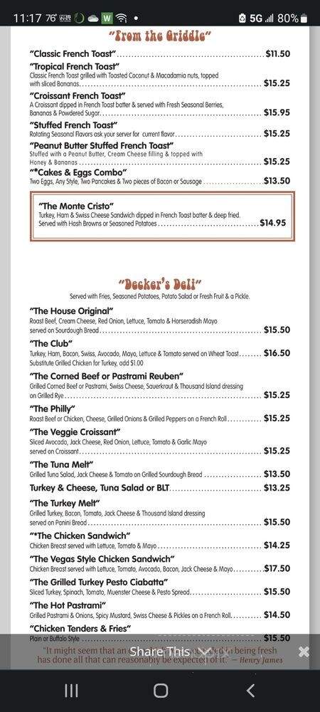 Cracked Egg - Las Vegas, NV menu_pic