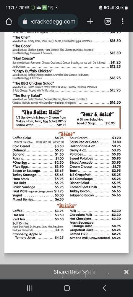 Cracked Egg - Las Vegas, NV menu_pic