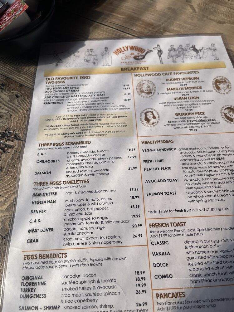 Hollywood Cafe - San Francisco, CA menu_pic