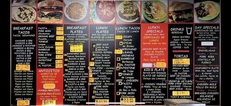 La Chaparrita - Leander, TX menu_pic