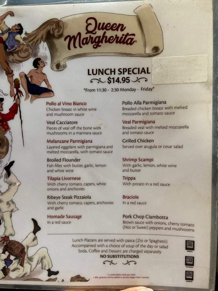Regina Margherita Trattoria - Nutley, NJ menu_pic