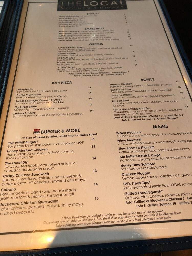 The Local - Newton, MA menu_pic