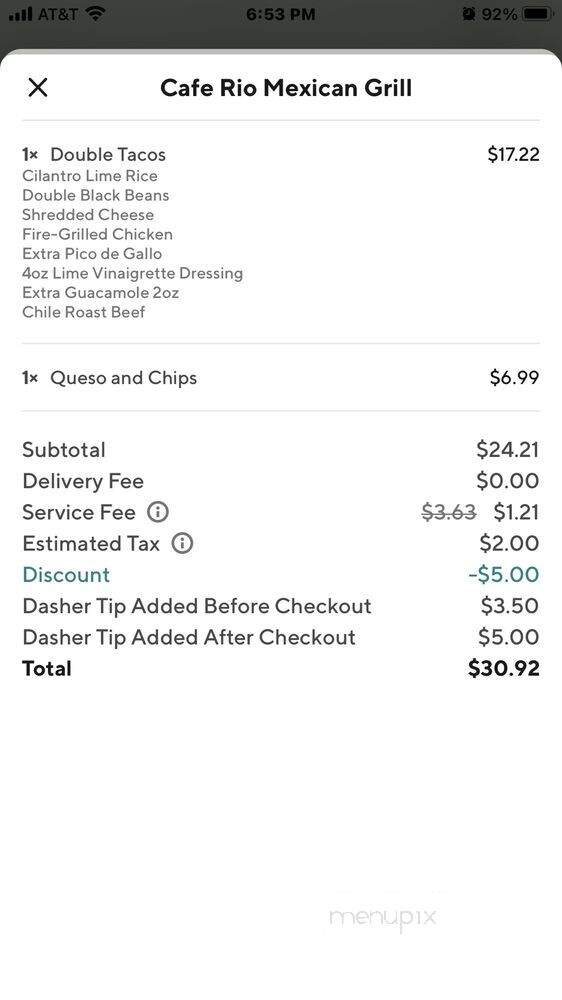 Cafe Rio - Bountiful, UT menu_pic