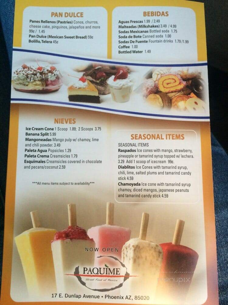 Tortas Paquime - Avondale, AZ menu_pic